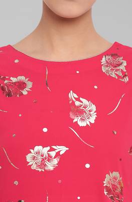 Pink printed crepe ethnic-kurtis 5