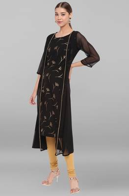 Black printed crepe ethnic-kurtis 2