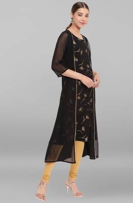Black printed crepe ethnic-kurtis 3