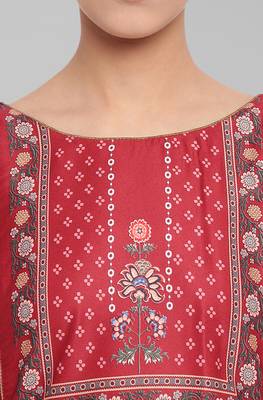 Janasya Maroon printed crepe ethnic-kurtis 5