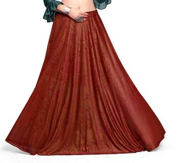 Maroon printed polyester skirts 1