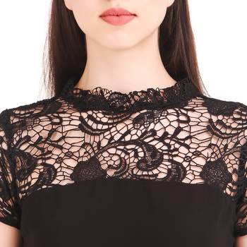 Black plain georgette short-dresses 3