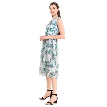 Sky-blue printed georgette short-dresses 4