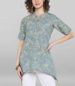 Janasya Grey printed cotton tunics