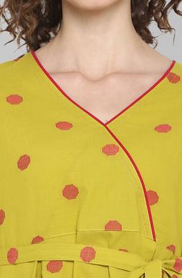 Janasya Lime woven cotton tunics 4