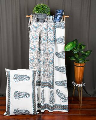 100% EXPORT QUALITY COTTON RAJASTHANI HAND BLOCK PRINTED DOUBLE SIZE BEDSHEET with TWO PILLOW CASES 1