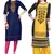 Mirraw Classiques Embroidered Blue And Printed Black Cotton Stitched Kurti ( Pack of 2 )