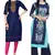Mirraw Classiques Embroidered Blue And Printed Blue Crepe Cotton Stitched Kurti ( Pack of 2 )