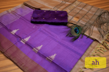 Purple Colored Vaalai Silk Saree With Blouse 1