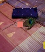 Grey And Brown Colored Vaalai Silk Saree With Blouse