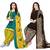 Mirraw Classique Green and Brown Crepe Printed Salwar Suits Unstitched Dress Material - Pack of 2