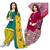 Mirraw Classique Green and Pink Crepe Printed Salwar Suits Unstitched Dress Material Design 2 - Pack of 2
