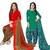 Mirraw Classique Red and Green Crepe Printed Salwar Suits Unstitched Dress Material - Pack of 2
