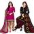 Mirraw Classique Pink Crepe and Black Batik Synthetic Printed Salwar Suits Unstitched Dress Material - Pack of 2