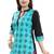 Green printed cotton short-kurtis