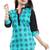 Green printed cotton short-kurtis
