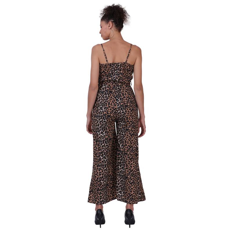 Multicolour Animal Print Polyester Women Jumpsuit