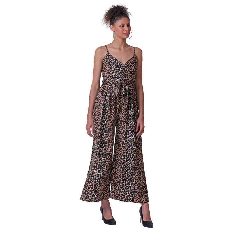 Multicolour Animal Print Polyester Women Jumpsuit