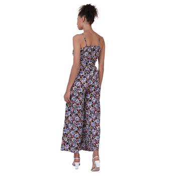 Multicolour Floral Print Polyester Women Jumpsuit 2