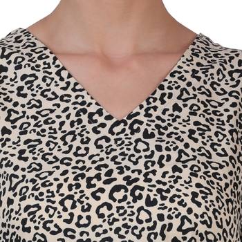 BEIGE ANIMAL PRINT FIT and FLARE WOMEN DRESS 4