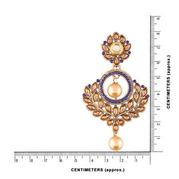 Gold Plated Traditional Ethnic Encased With Faux Kundans Earrings For Women/Girls  4
