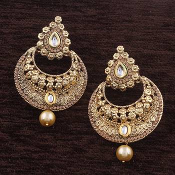 Ethnic Gold Plated Chandbali Earrings for Women (E2415FL) 1