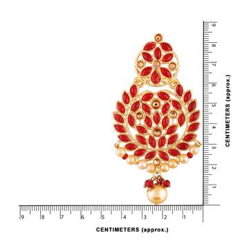 Traditional Gold Plated Chandbali Earrings Encased With Faux Kundans For Women/Girls  3