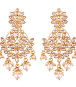 Traditional Chandbali Earrings Encased With Faux Kundans For Women/Girls 