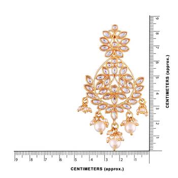Traditional Chandbali Earrings Encased With Faux Kundans For Women/Girls  3