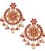 Traditional Gold Plated Chandbali Earrings Encased With Faux Kundans For Women/Girls (E2492M)