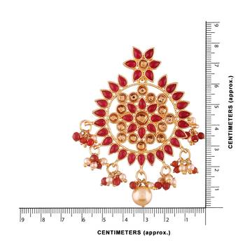Traditional Gold Plated Chandbali Earrings Encased With Faux Kundans For Women/Girls (E2492M) 2