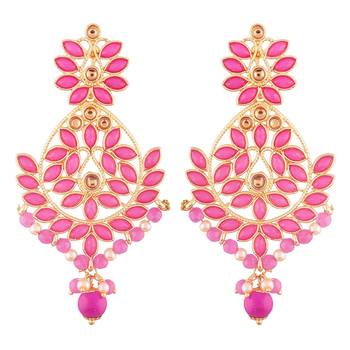 Traditional Chandbali Earrings Encased With Faux Kundans For Women/Girls (E2494Q) 1