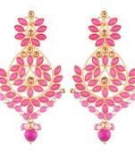 Traditional Chandbali Earrings Encased With Faux Kundans For Women/Girls (E2494Q)