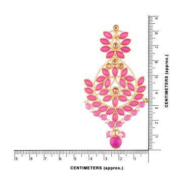 Traditional Chandbali Earrings Encased With Faux Kundans For Women/Girls (E2494Q) 3