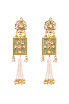 Gold Plated Traditional Padmavati Pearl & Kundan Earrings For Women (E2635)