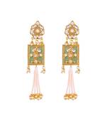 Gold Plated Traditional Padmavati Pearl & Kundan Earrings For Women 
