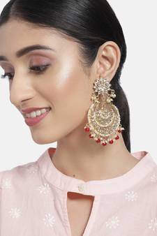 Traditional Handcrafted Beaded Big Chandbali Earrings For Women/Girls (E7077R)
