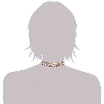 Traditional Bridal Choker Jewellery Set with Earrings & Maang Tikka for Women  3