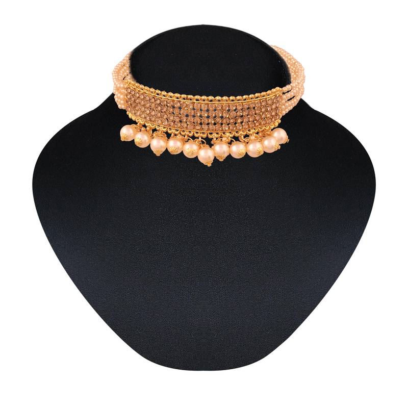Traditional Choker Necklace Set With Earrings For Women 