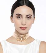 Traditional Kundan & Beads Choker Necklace Set for Women 