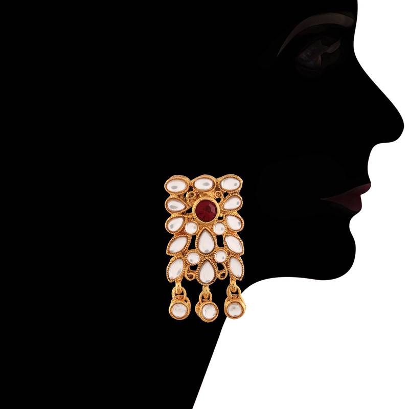 Traditional Kundan & Beads Choker Necklace Set for Women 