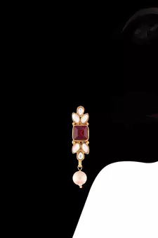 Traditional Gold Plated Pearl & Kundan Necklace Set with Earrings for Women 