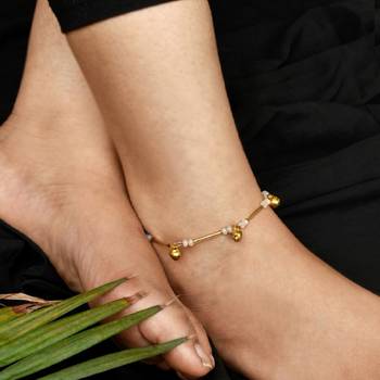 Golden Glass Tube Anklet 3