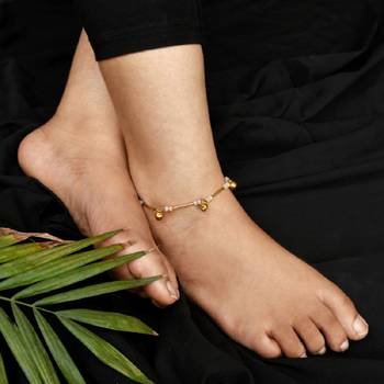 Golden Glass Tube Anklet 1