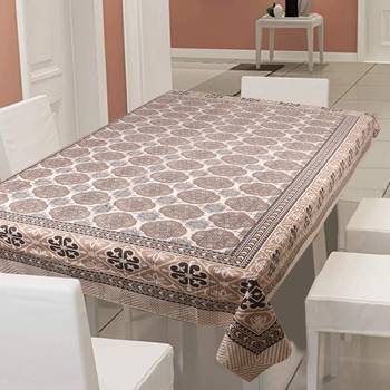 TEXSTYLERS 100% Cotton Jaipuri Print (60x90 In) 6 Seater Table Cloth Cover 1