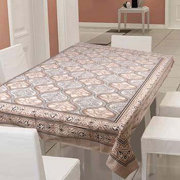 TEXSTYLERS 100% Cotton Jaipuri Print (60x90 In) 6 Seater Table Cloth Cover 1