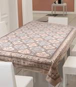 TEXSTYLERS 100% Cotton Jaipuri Print (60x90 In) 6 Seater Table Cloth Cover