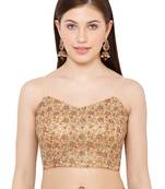 Salwar Studio Women's Gold Net Readymade Saree Blouse