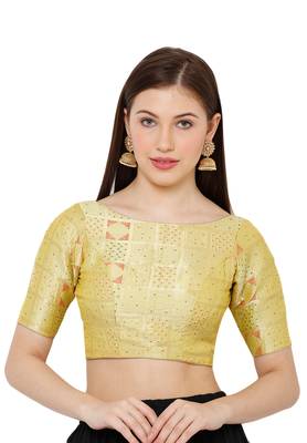 Salwar Studio Women's Liril Brocade Readymade Saree Blouse 1