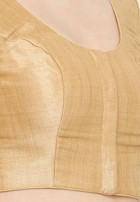 Salwar Studio Women's Gold Mulbury Silk Readymade Saree Blouse 5